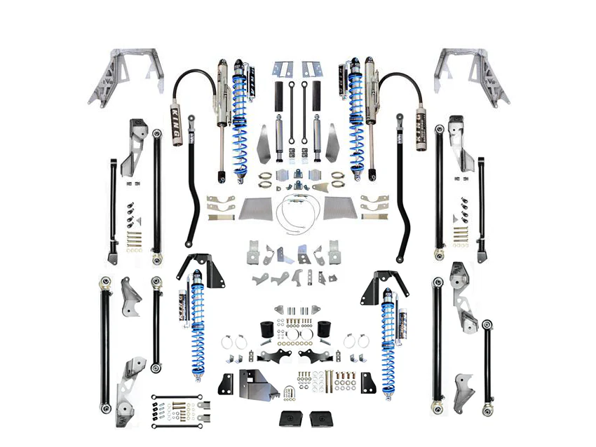 JLU KING Front 3-5 Inch front 2.5 Inch Double Throwdown Rear 2.5 Inch Coilover Bypass HC Long Arm PRO PLUS, BLACK, 4 Door 2.0 or 3.6L Gas JEEP WRANGLER - Image 3