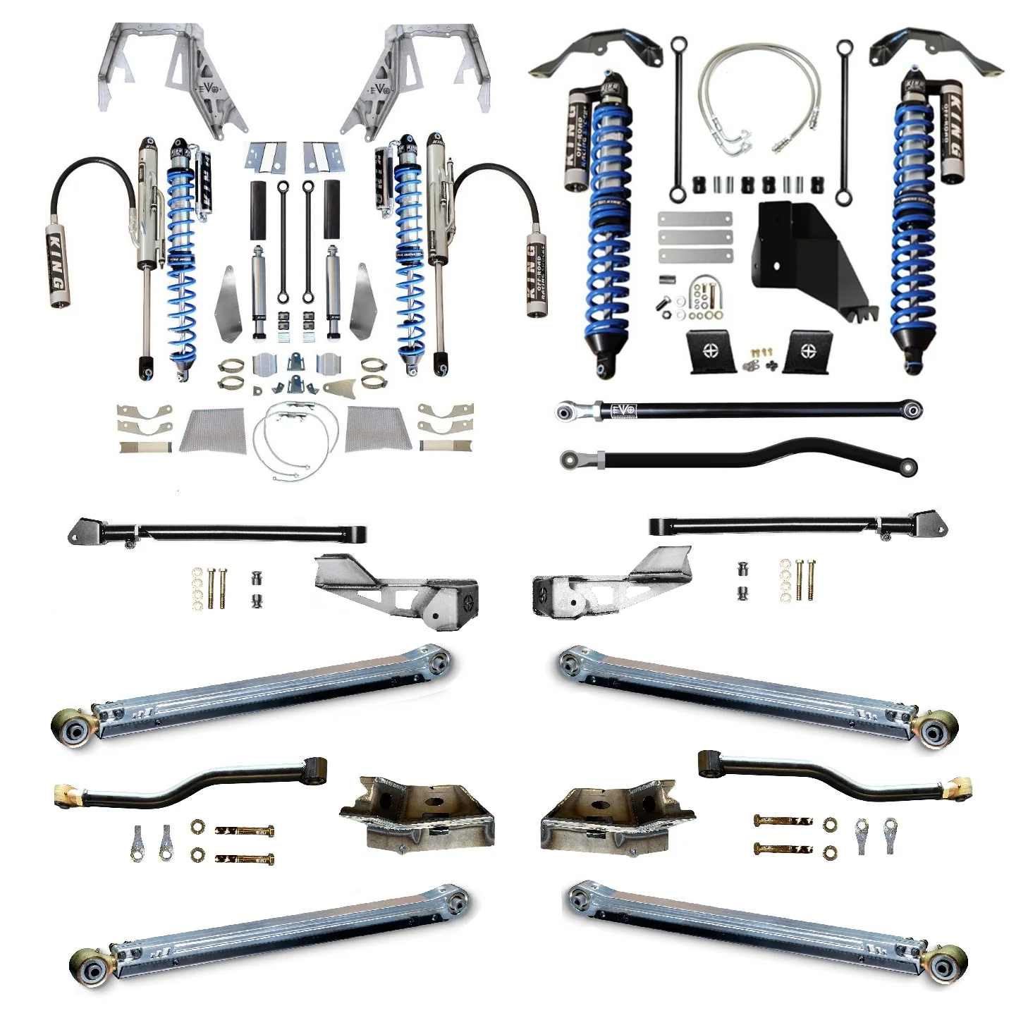 JT (GAS) KING Front Double Throw Down 2.5 inch KING Coilover Bypass Rear LONG ARM PRO PLUS JEEP GLADIATOR - Image 4